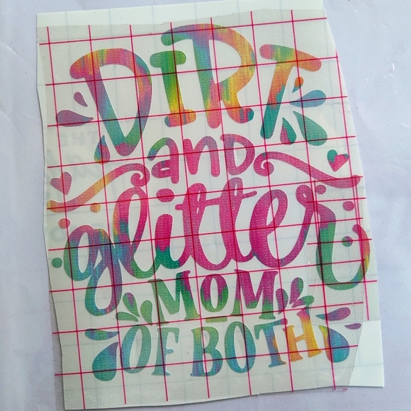 Dirt And Glitter Mom Of Both Vinyl Decal - Picture 1 of 1
